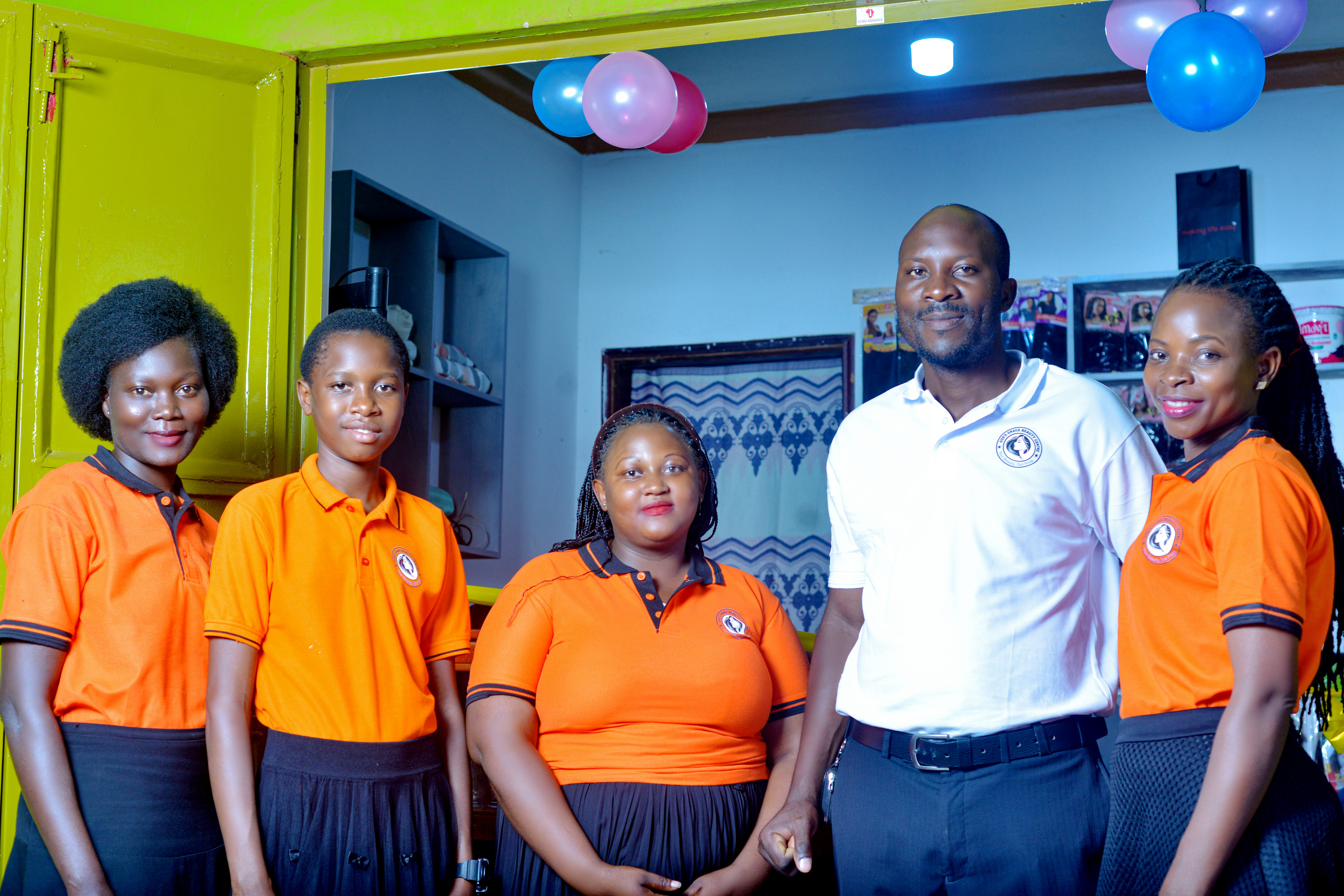 Women learning hairdressing and salon skills